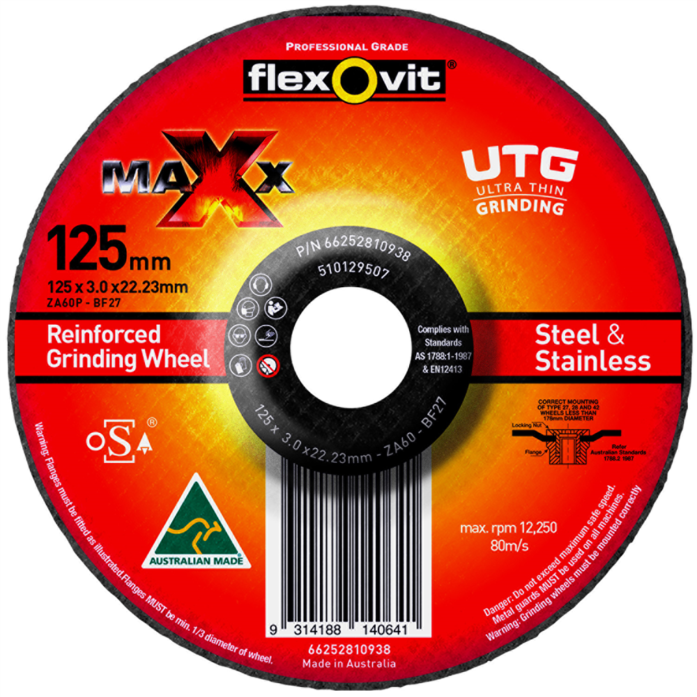 Other view of Flexovit -  Maxx - Ultra Thin Grinding (UTG) Wheels - Pack of 10 -125 x 3 x 22mm