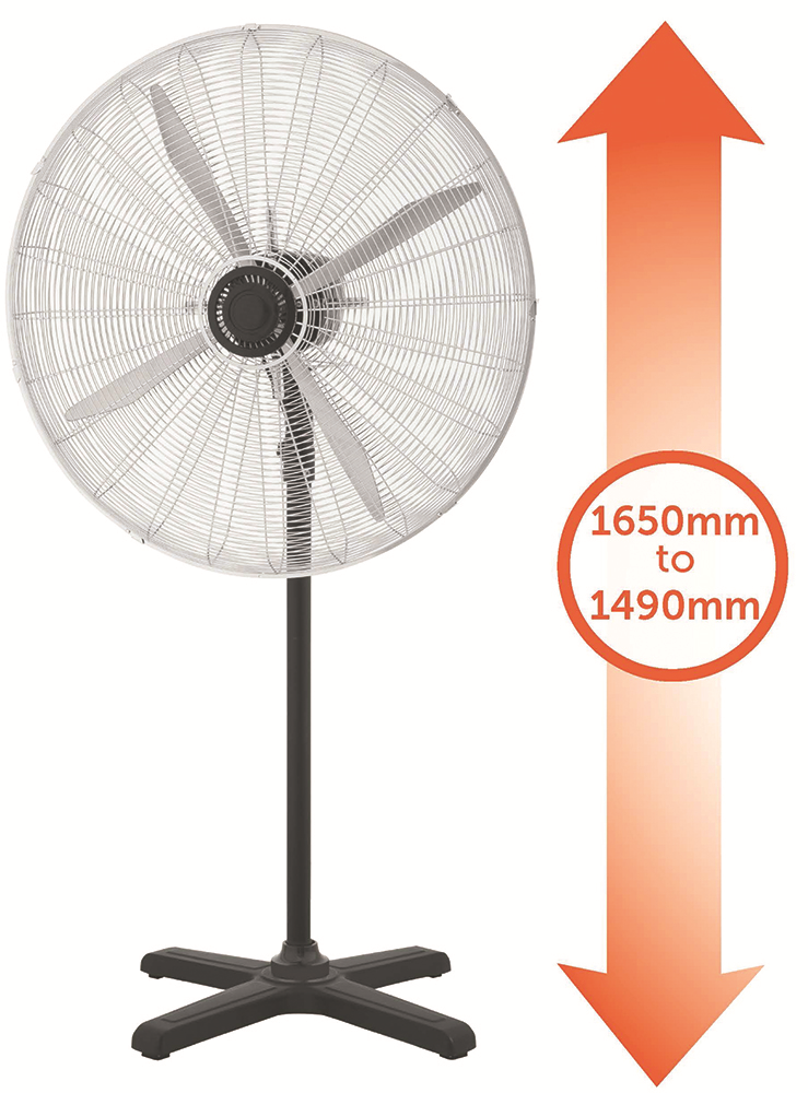 Other view of Strom – Industrial fan – Pedestal – Chrome – Remote – 750mm