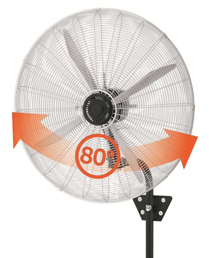 Other view of Strom – Industrial fan – Wall – Chrome – Remote – 750mm