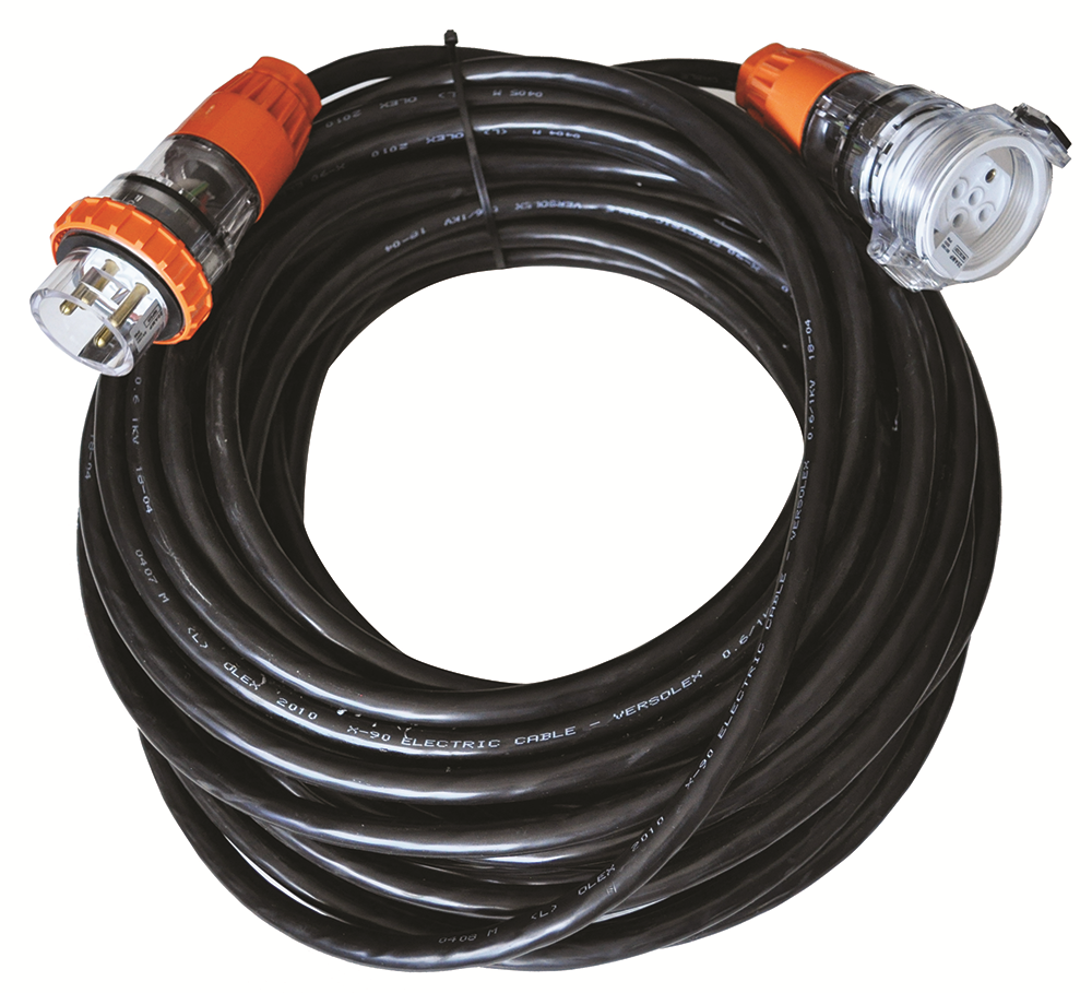 Other view of 3-Phase Extension Lead - Yellow/Black - 32 A - 30 m - POWERSAFE