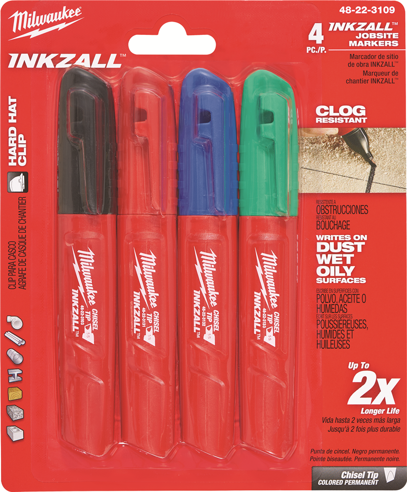 Other view of Inkzall Chisel Tip marker Pen -Colour -4 Pack