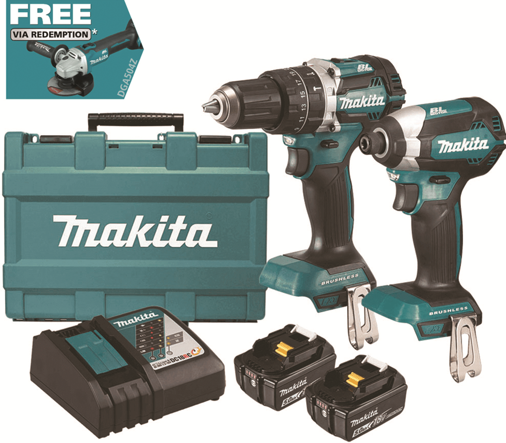 Other view of Makita DLX2176G 18V 6.0Ah Li-ion Cordless 2 Piece Combo Kit