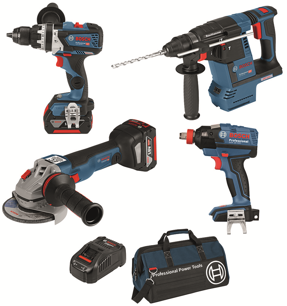 Other view of Bosch 18V 5.0Ah Li-ion Cordless Brushless 18VDB4-XGSEC 4 Piece Combo Kit