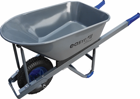 Other view of Wheelbarrow - Heavy Duty - 1.2 mm Steel Tray - Powder Coated -  Blue - Pneumatic Poly Rim Wheel - Steel Handle - FW14000 - Westmix - Kelso