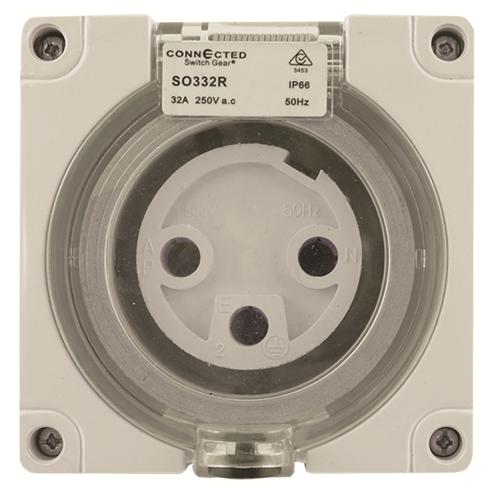 Other view of OUTLET 3 PIN ROUND CSG SO332R IP66 32A