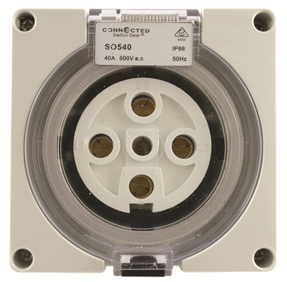 Other view of OUTLET 5 PIN ROUND CSG SO540 IP66 40A