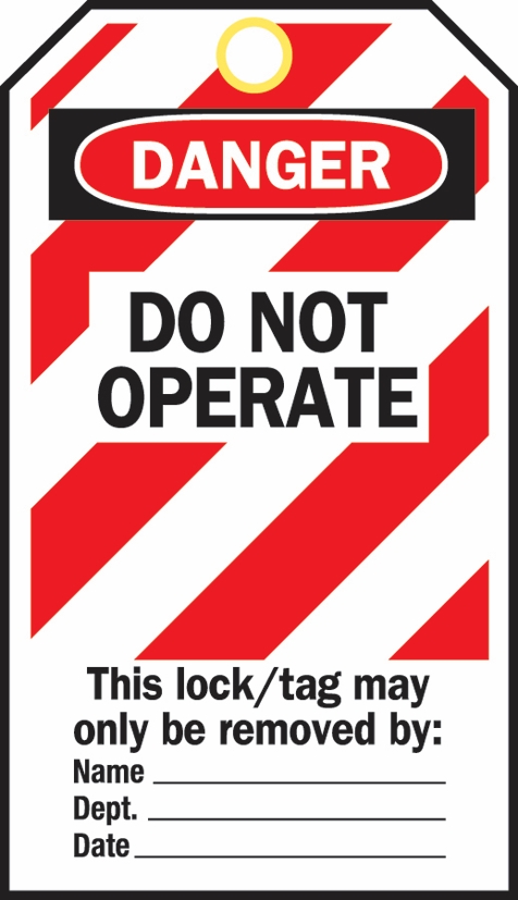 Other view of TAG DO NOT OPERATE BRADY 66081