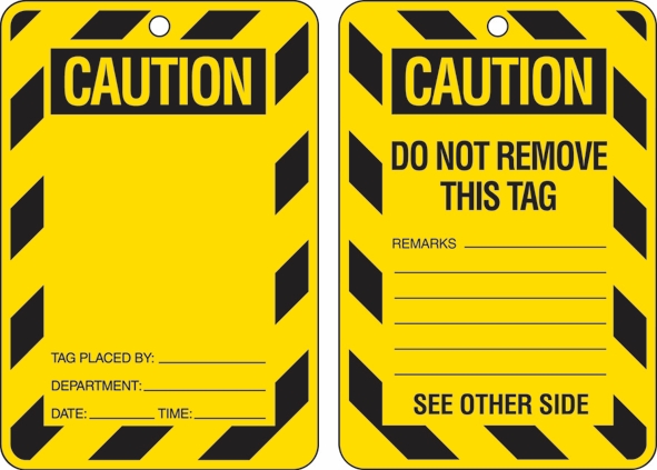 Other view of TAG CAUTION 150MM X 100MM 842367 (100)