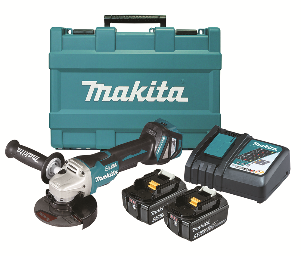 Other view of Makita DGA517RTE Cordless Brushless Angle Grinder Kit - 18V - 5.0Ah - 125mm x 5inch