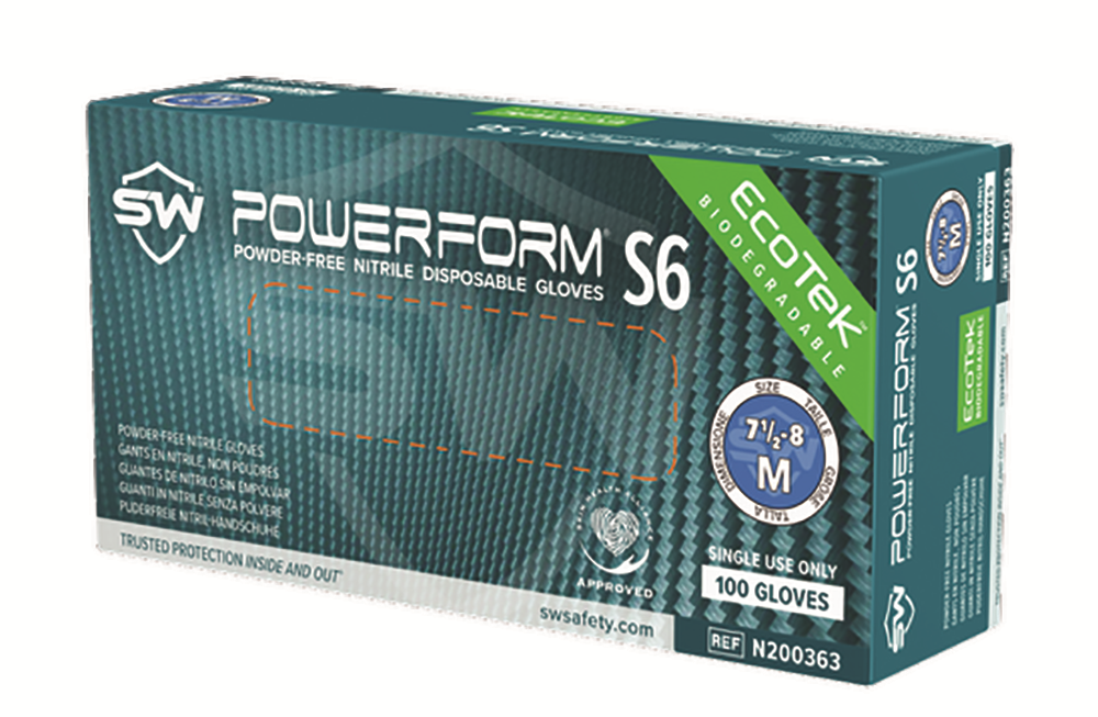 Other view of SW Safety PowerForm® N200364 Disposable Gloves - Biogradable Nitrile - Powder/Silicon Free - Fully Textured - Ambidextrous - Green - L - Box of 100