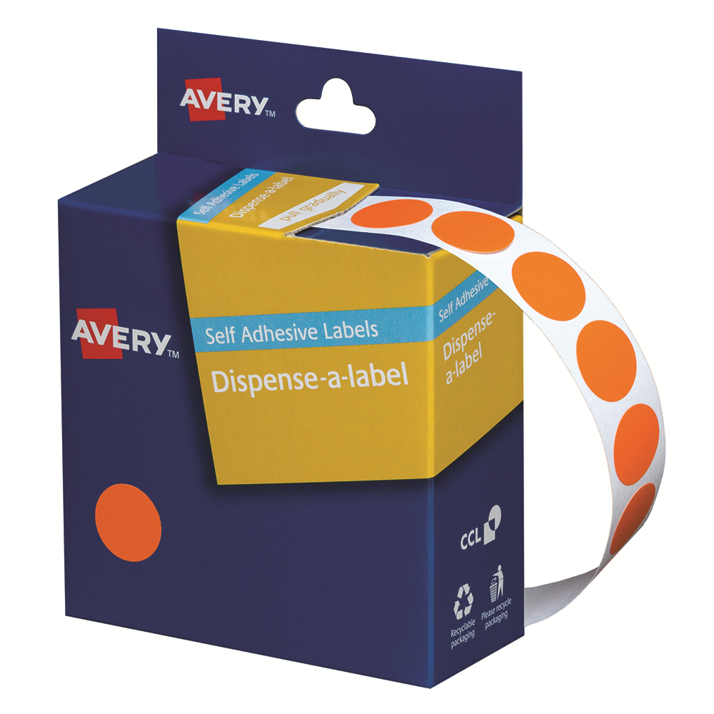 Other view of AVERY ORANGE CIRCL REMOV LBL 14MM PK1050