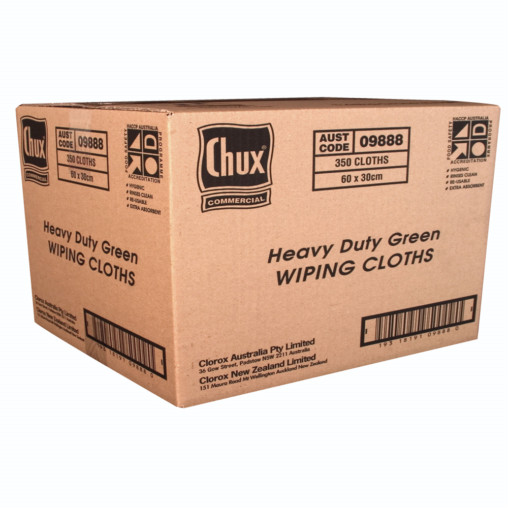 Other view of Chux® - 09888 - Super wipes - Heavy duty cloth - 60cm x 30cm - Green - Carton of 350