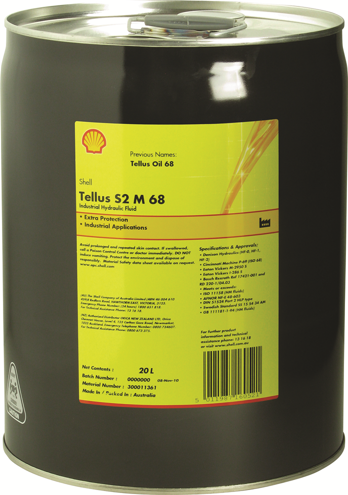 Other view of Shell 300012768 - Tellus S2 MX 68 Hydraulic Fluid - 20 Litre