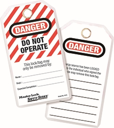 Other view of Safety Tag - Danger Do Not Operate - White/Red/Black - 0497A - Master Lock - (12/Pack)