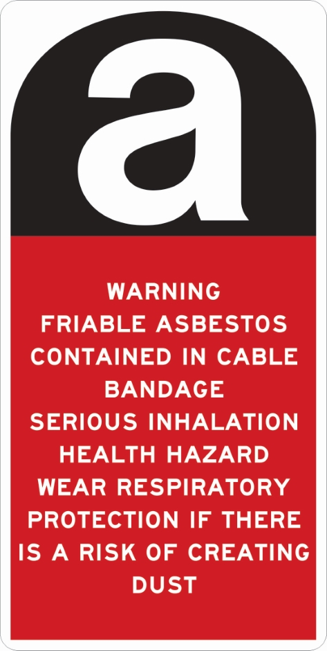 Other view of Label - Caution Asbestos Type 2 - Red/Black/White - 93 x 185 mm - 5942323 - Prosafe - (25/Pack)