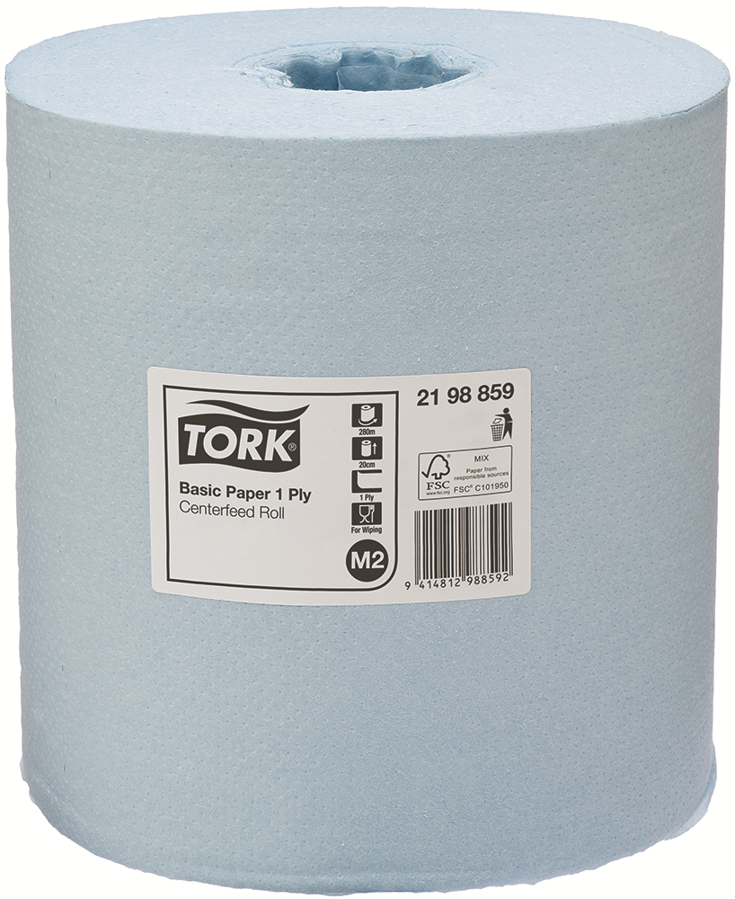 Other view of Centrefeed Roll Wipers 1 Ply - Blue - 280m - 2198859 - Tork