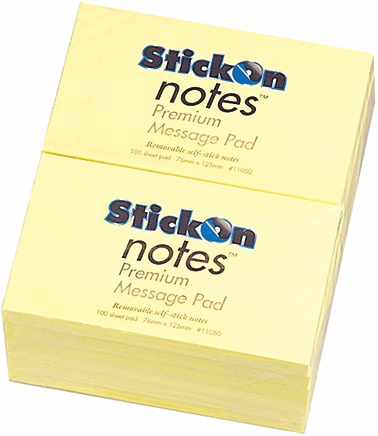 Other view of Notes - 100 Sheets/Pad - Yellow - 127 x 76 mm - 11050 - Stick On - Beautone - Bentex - (12 Pad/Pack)