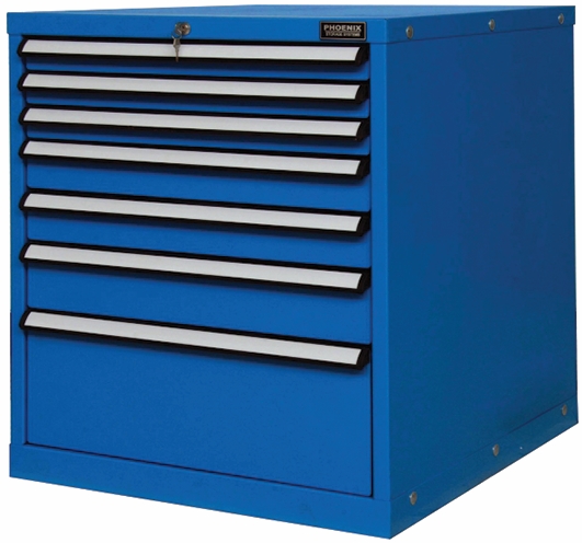 Other view of 5 Drawer Cabinet - High Density - 128.5 kg Capacity - Steel - Powder Coated Blue Gloss - 720 x 777 x 822 mm - HDC8227 - Phoenix - One Eleven