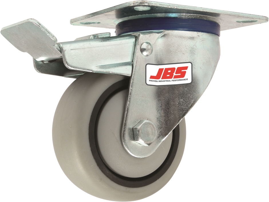 Other view of JBS - Plate Castor - Swivel - 105 kg - Rubber Tyre - Grey - 125 mm - I42T33R125 -