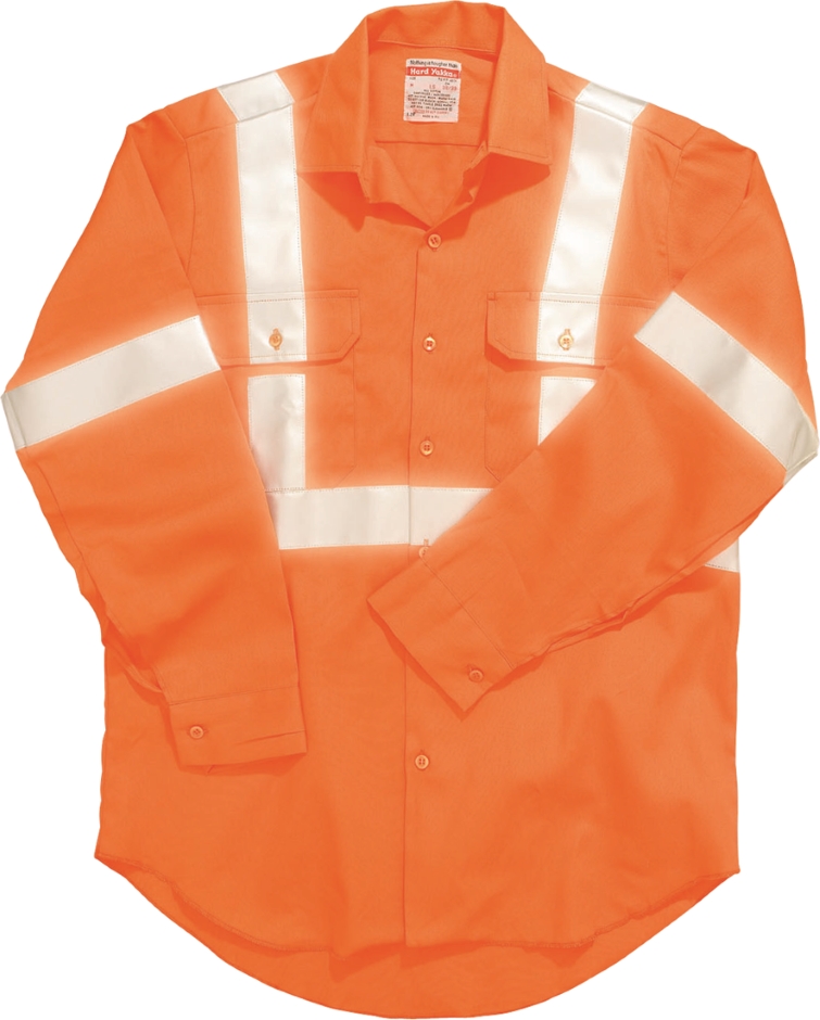 Other view of Men's Drill Shirt With 3M Tape – Cotton – Safety Orange – 2X-Large – Y07989 – Hard Yakka