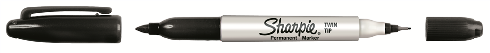 Other view of Sharpie - Classic Permanent Marker - Twin Tip - 1mm and 0.3m - Black - Pack of 12