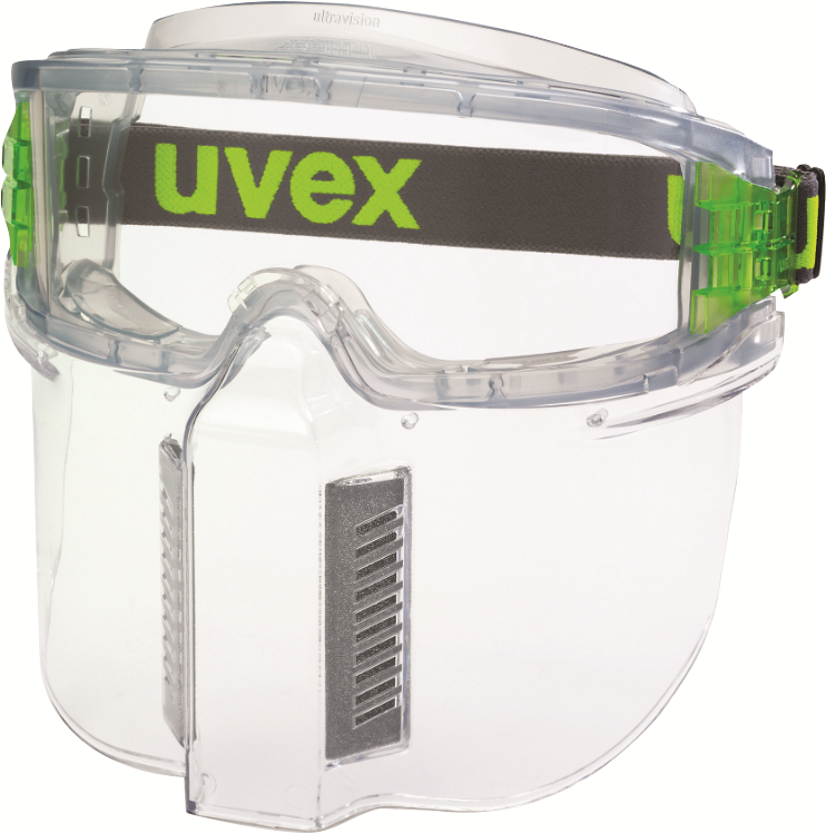 Other view of Safety Goggles - ultravision Lower Faceguard - Transparent TVC Frame - Clear Lens - Anti-fog Coating - 9301-381 - uvex