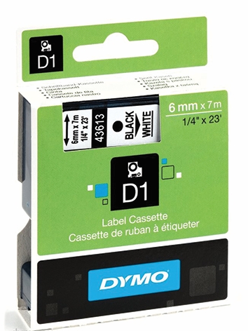 Other view of D1 Standard Label - Polyester - Black On White - 7 m x 6 mm - Dymo