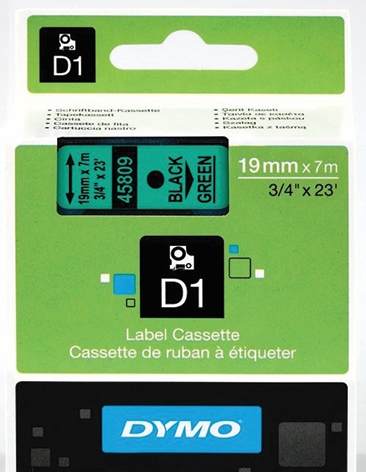 Other view of D1 Standard Label - Polyester - Black On Green - 7 m x 19 mm - Dymo