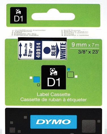 Other view of D1 Standard Label - Polyester - Blue On White - 7 m x 9 mm - Dymo