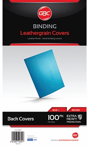 Other view of GBC BCL300BL100 Leathergrain Binding Cover A4 - Blue - 300 micron - (100/Pack)