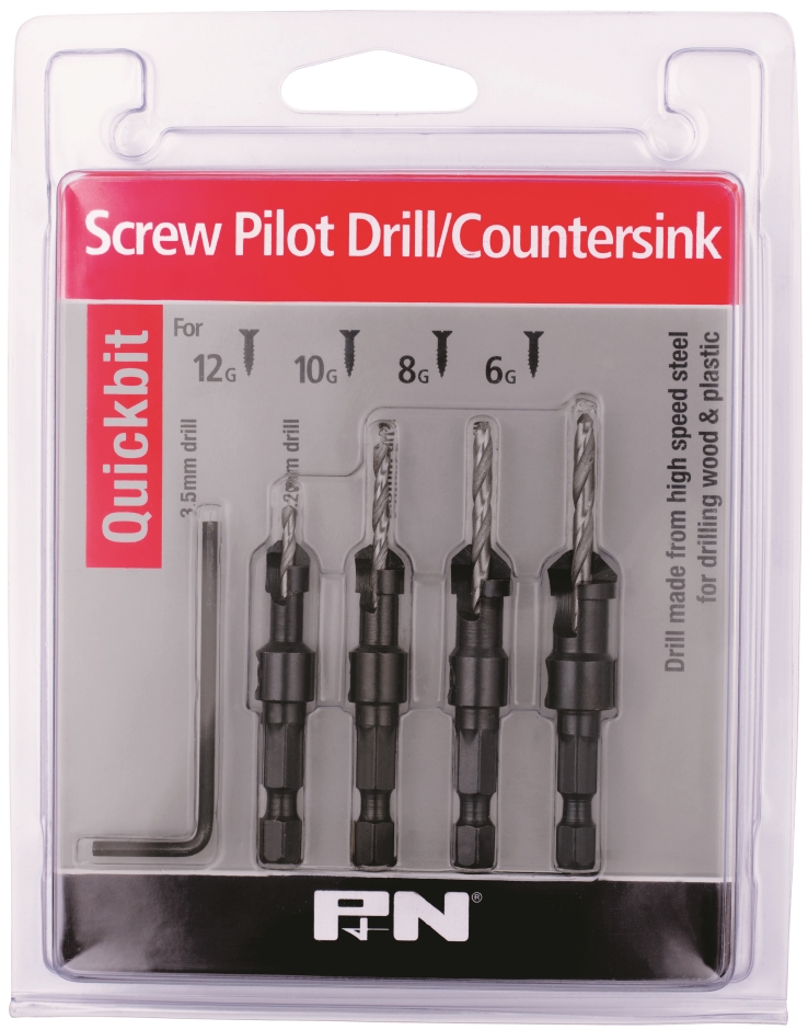 Other view of 4-Piece Countersink Set - HSS - Bright - 3/32 to 9/64" - PQ109 - Quickbits - P&N