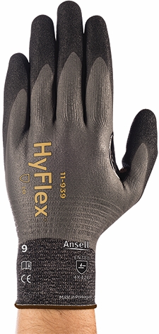 Other view of Ansell Earth HyFlex® 11-939 Cut Resistant Gloves - Cut B - 18 Gauge Dyneema - Nitrile Foam Full Coat - Oily Grip - Silicone/Latex Free - Grey/Black - 10