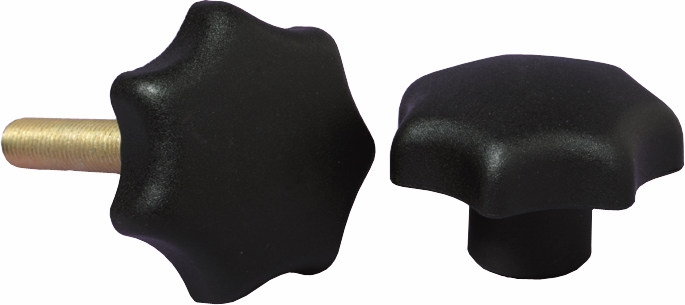 Other view of Scallop Hand Knob - Thermoplastic Knob Steel Insert - Black Knob Zinc Plated Insert - M8 x 25 mm - D&D BARRY