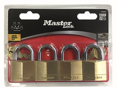 Other view of Padlock - Keyed Alike - Brass - 40 mm x 6 mm x 22 mm - Master Diamond - 140QAU - Master Lock