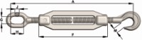 Other view of TOWNLEY TURNBUCKLE HOOK/EYE GAL H/DUTY 20MM