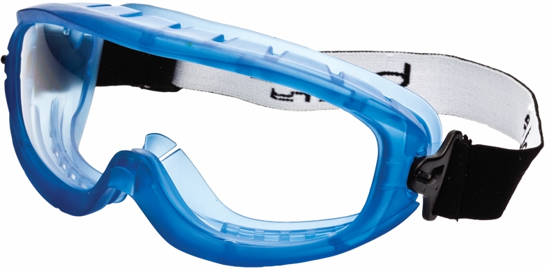 Other view of Safety Goggles - Top Vent Closed - Blue PVC Frame - Clear Lens - Platinum - 1652821 - Atom - Bollé Safety