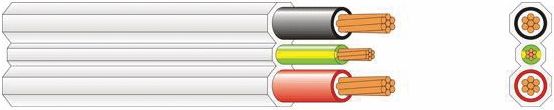 Other view of CABLE PVC FLAT R&BLK/WH 2.5MM 2X7/0.67+E