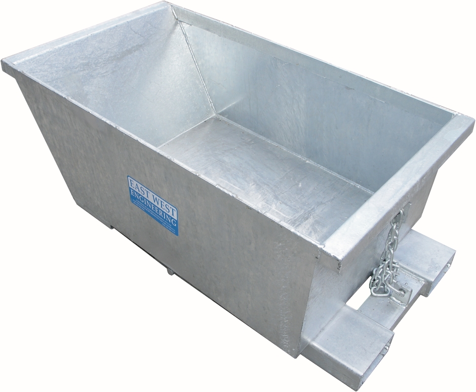 Other view of Forklift Tipping Bin - Self Dumping - 0.20 m3 Volume - Zinc Plated - 1185 mm x 300 mm - 1000 kg - SSD Series - East West Engineering