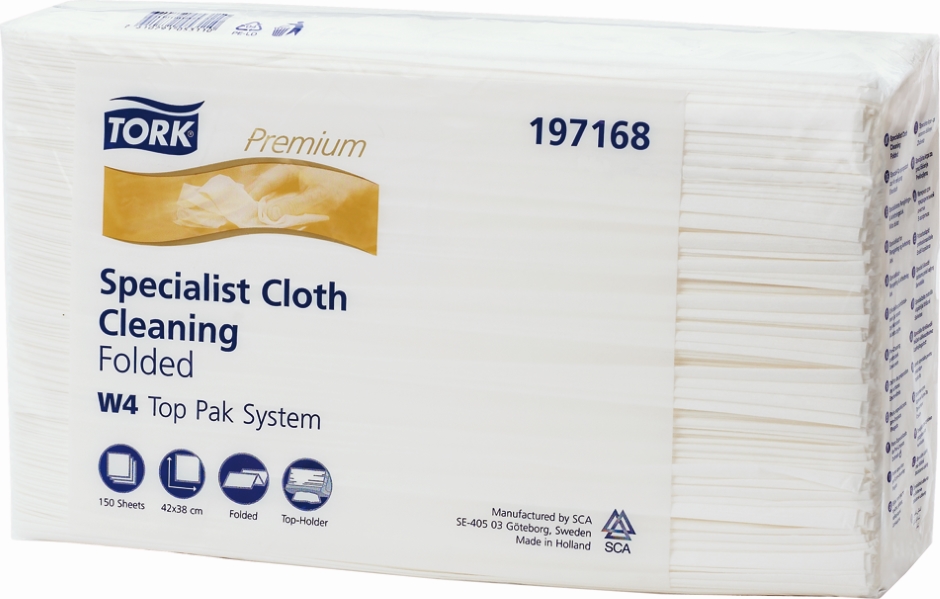 Other view of Folded Preparation Cleaning Cloth - White - 42.8 x 38.5 cm - W4 - Tork