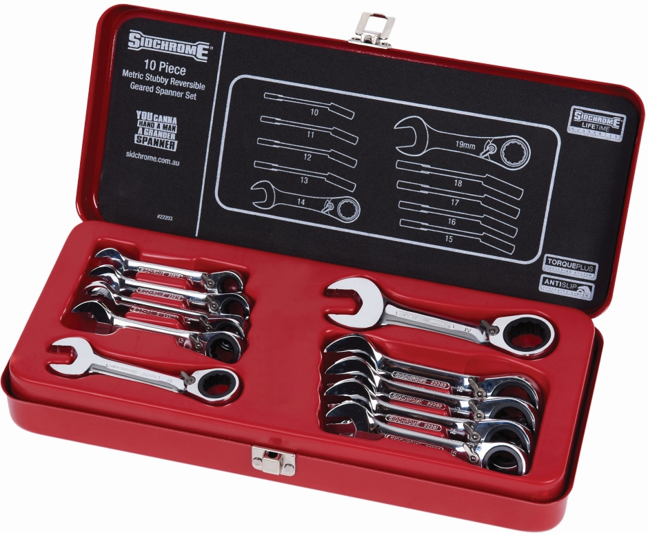 Other view of 10-Piece Stubby Geared Spanners Set - Reversible - Metric - SCMT22203 - 467 Pro Series - Sidchrome