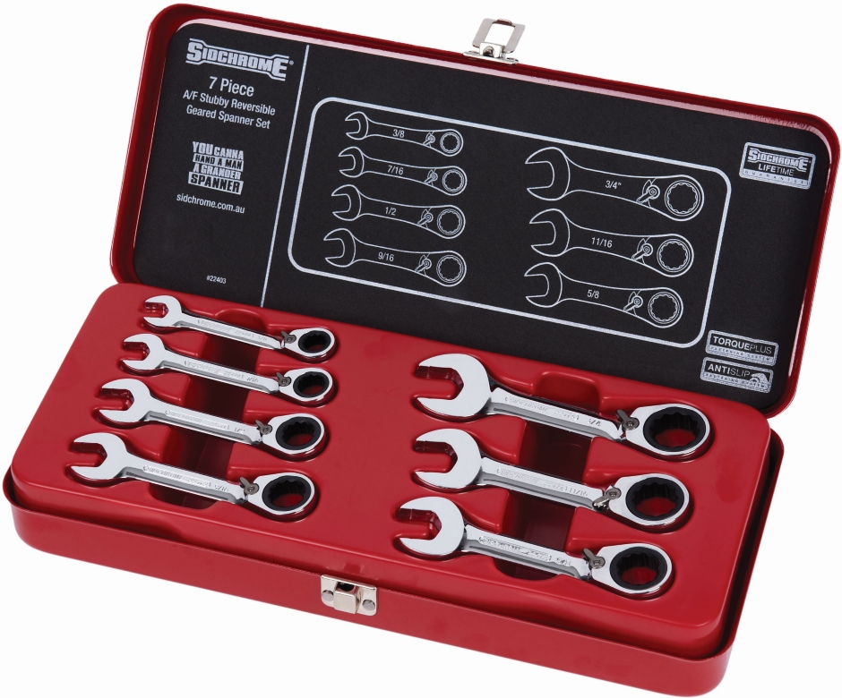 Other view of 7-Piece Stubby Geared Spanners Set - Reversible - Imperial - SCMT22403 - Sidchrome