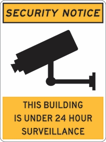 Other view of Safety Sign - Notice - Security Notice This Building Is Under 24 Hour Surveillance - Polypropylene - Black On Yellow - 600 x 450 mm - Prosafe