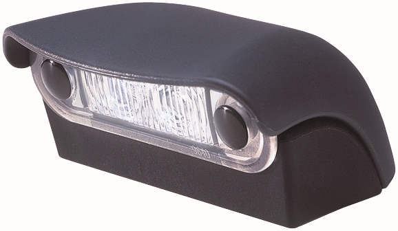 Other view of LED License Plate Lamp with Extension Housing - Black with Clear Lens - 8 to 28 VDC - 38 mm x 70 mm - 8/Bulk Pack - Hella