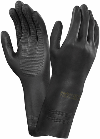 Other view of Ansell AlphaTec® 29-500 Chemical & Liquid Resistant Gloves - Neoprene/Latex - 300mm Flockline - Unsupported - Lozenge - Silicone Free/AS - Black - 9