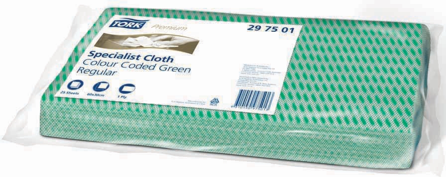 Other view of Regular Duty Light Cleaning Cloth - Green - 60 x 30 cm - 297501 - Tork