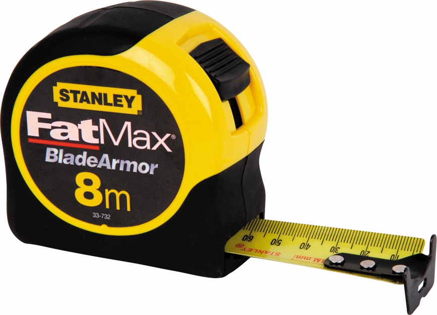 Other view of Measuring Tape with Closed Case - Short - 8 m/26 ft x 32 mm - Steel Blade - Yellow - 33-731 - FatMax - Stanley