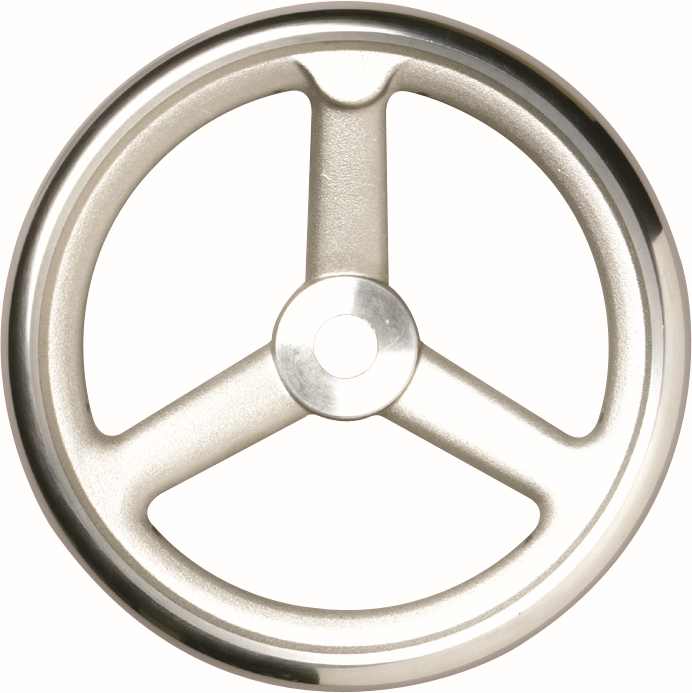 Other view of 3 Spoke Handwheel - Aluminium - Polished - 125 mm x 36 mm - D&D BARRY