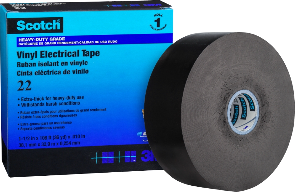 Other view of Heavy Duty Vinyl Electrical Tape - PVC - Black - 33 m x 50 mm - Scotch® 22 - 3M