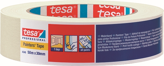 Other view of Tesa - Masking Tape - General Purpose - Slightly Creped Paper - Natural Rubber - Cream - 19mm x 50m