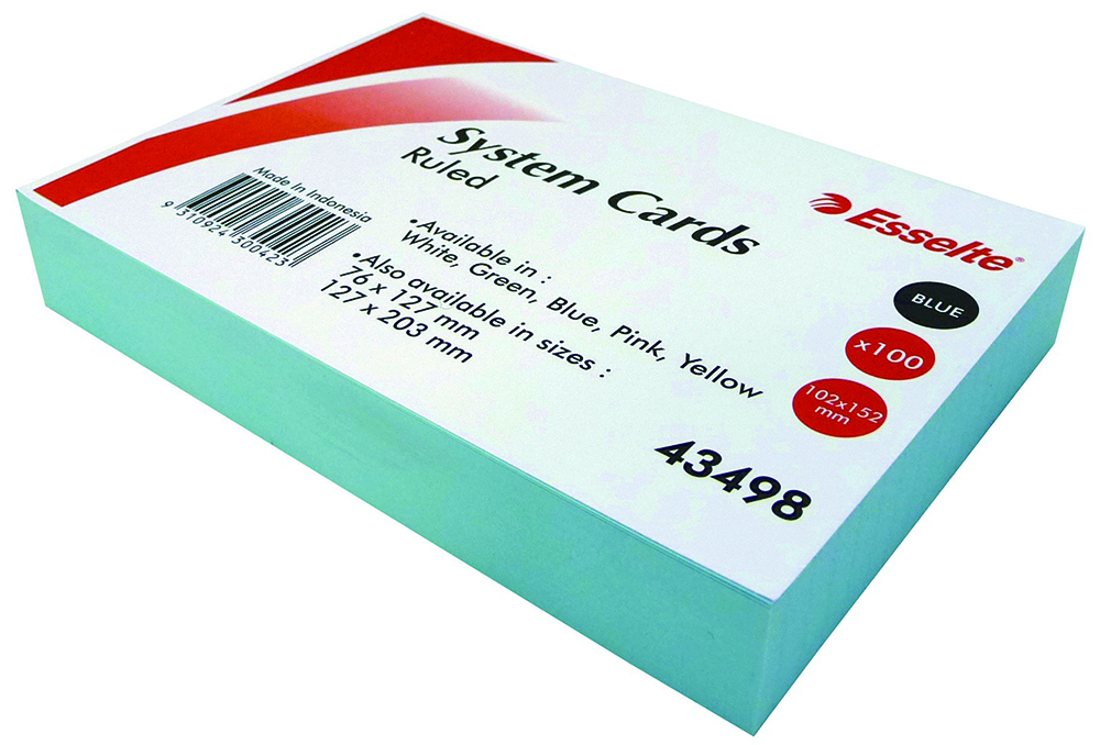 Other view of ESSELTE - SYSTEM CARDS - 152X102MM(6X4) - BLU - PK100 - 43498